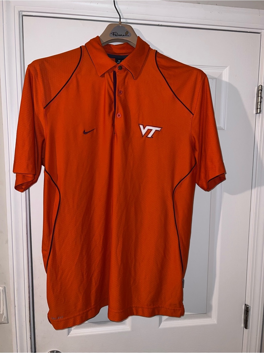 Nike Virginia Tech Hokies polo performance fabric embroidered team logo sz XL